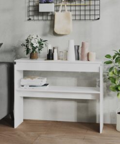 vidaXL Console Table White 102x30x80 cm Engineered Wood