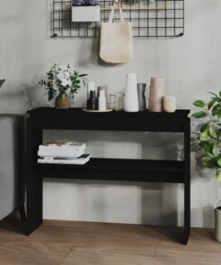 vidaXL Console Table Black 102x30x80 cm Engineered Wood