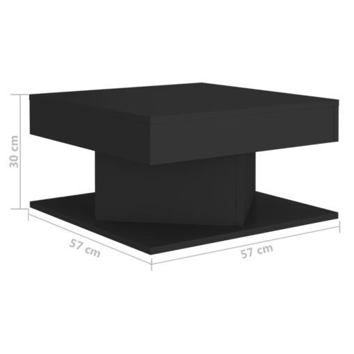 vidaXL Coffee Table Black 57x57x30 cm Engineered Wood - Image 3
