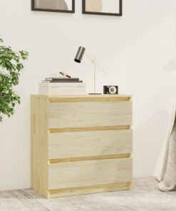 vidaXL Bedside Cabinet 60x36x64 cm Solid Pinewood