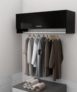 vidaXL Wardrobe Black 100x32.5x35 cm Engineered Wood