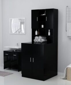 vidaXL Washing Machine Cabinet Black 71x71.5x91.5 cm