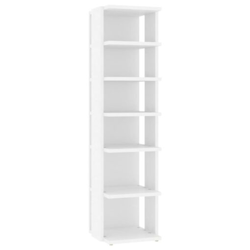 vidaXL Shoe Cabinets 2 pcs White 27.5x27x102 cm Engineered Wood - Image 2