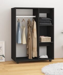 vidaXL Wardrobe Black 80x40x110 cm Engineered Wood