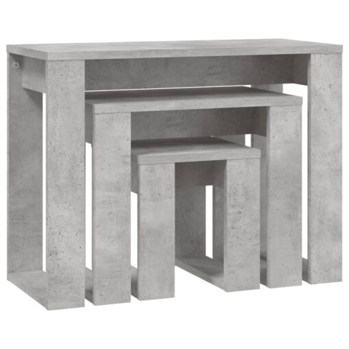 vidaXL Nesting Tables 3 pcs Concrete Grey Engineered Wood - Image 3