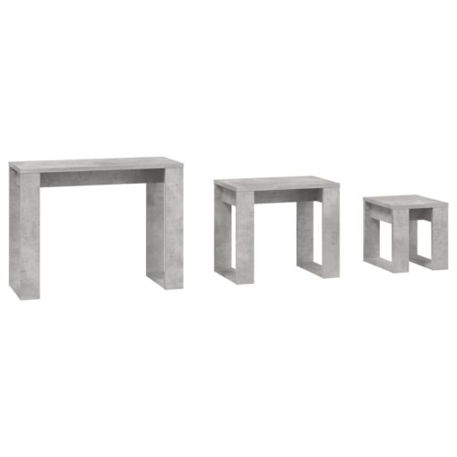 vidaXL Nesting Tables 3 pcs Concrete Grey Engineered Wood - Image 4