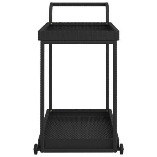 Bar Cart Black 100x45x83 cm Poly Rattan - Image 2