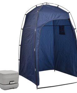 vidaXL Portable Camping Toilet with Tent 10+10 L