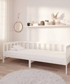 vidaXL Day Bed without Mattress White Solid Wood Pine 90x200cm