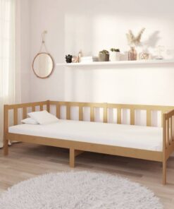 vidaXL Day Bed without Mattress Honey Brown Solid Wood Pine 90x200cm