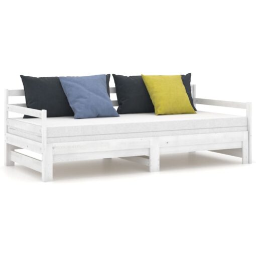 Pull-out Day Bed without Mattress White 2x(90x200)cm - Image 2
