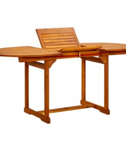 vidaXL Garden Dining Table (120-170)x80x75 cm Solid Acacia Wood