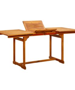 vidaXL Garden Dining Table (120-170)x80x75 cm Solid Acacia Wood