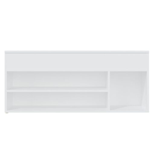 vidaXL Shoe Bench White 105x30x45 cm Engineered Wood - Image 3