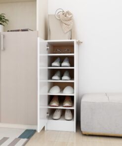 vidaXL Shoe Cabinet White 32x35x92 cm Engineered Wood