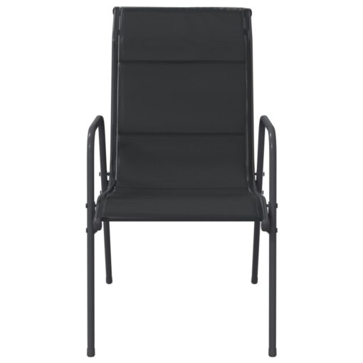 Garden Chairs 4 pcs Steel and Textilene Black - Image 2