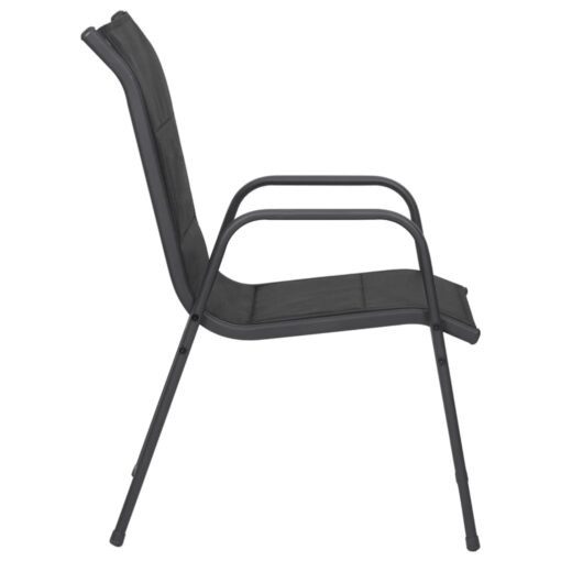 Garden Chairs 4 pcs Steel and Textilene Black - Image 3