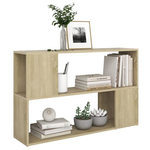 vidaXL Book Cabinet Sonoma Oak 100x24x63 cm Engineered Wood - Image 3