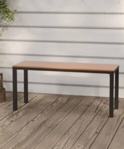 vidaXL Garden Bench 110 cm Steel and WPC Brown and Black