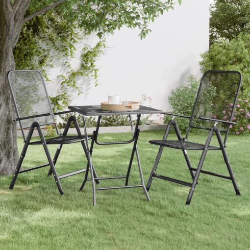 vidaXL Garden Table 60x60x72 cm Expanded Metal Mesh Anthracite