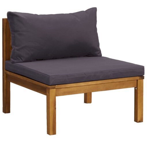 6 Piece Garden Lounge Set with Cushion Solid Acacia Wood - Image 2