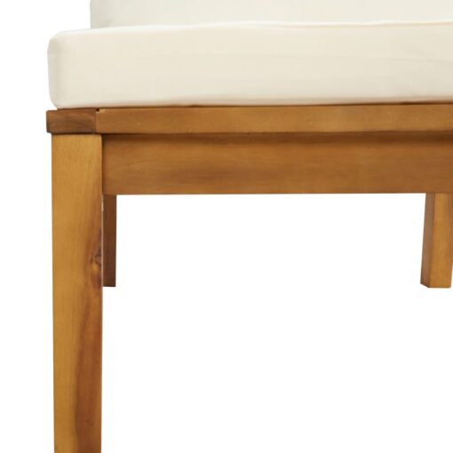  3 Piece Garden Lounge Set with Cream Cushion Solid Acacia Wood - Image 2