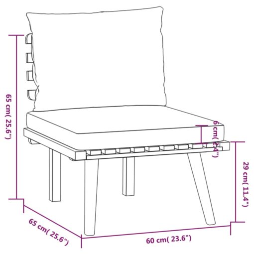 vidaXL 7 Piece Garden Lounge Set with Cushions Solid Acacia Wood - Image 3