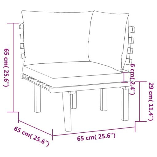 vidaXL 7 Piece Garden Lounge Set with Cushions Solid Acacia Wood - Image 4