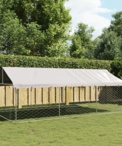 vidaXL Outdoor Dog Kennel with Roof 400x200x150 cm