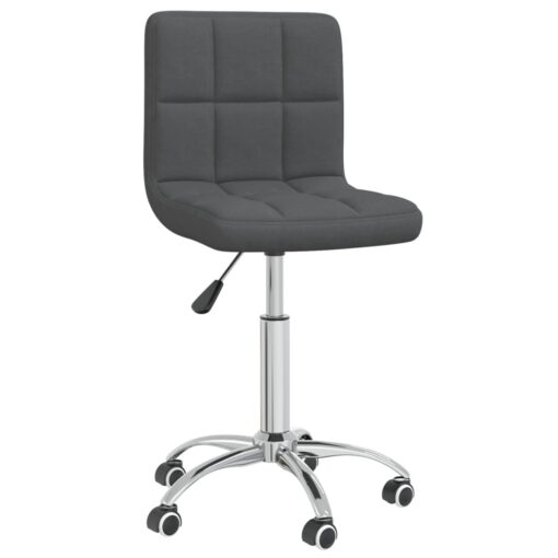 vidaXL Swivel Dining Chair Dark Grey Fabric