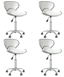 vidaXL Swivel Dining Chairs 4 pcs White Faux Leather