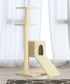 vidaXL Cat Tree with Sisal Scratching Posts Cream 92 cm