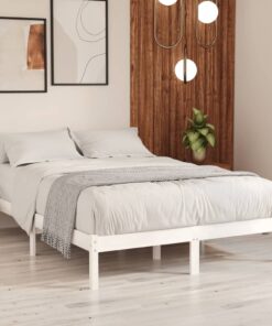 vidaXL 810013 vidaXL Bed Frame without Mattress White Solid Wood 120x200 cm