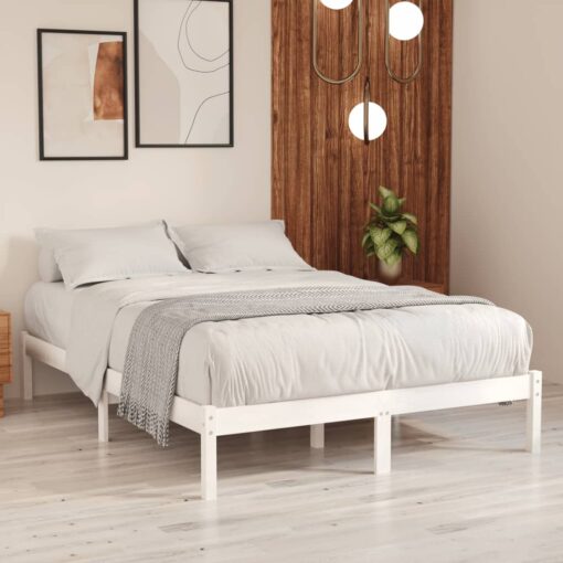 vidaXL 810013 vidaXL Bed Frame without Mattress White Solid Wood 120x200 cm