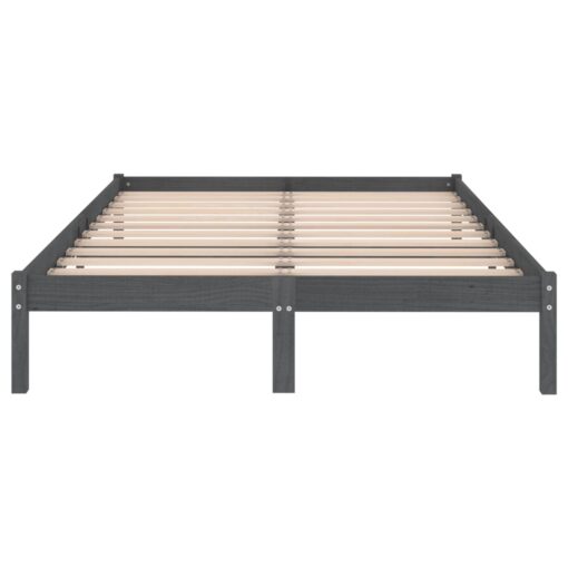 Bed Frame without Mattress Grey Solid Wood Super King Size - Image 2