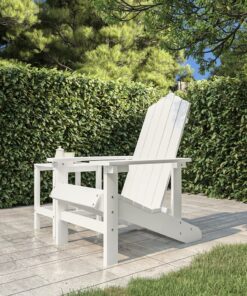 vidaXL Garden Adirondack Chair HDPE White