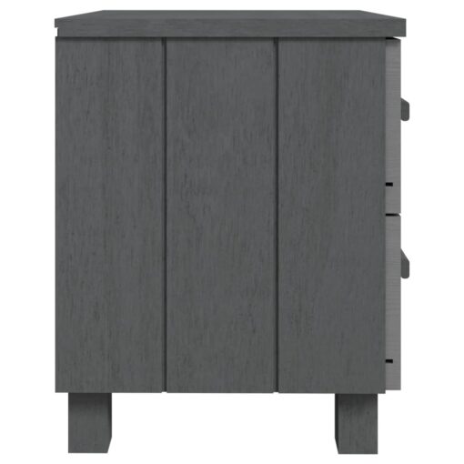 vidaXL Bedside Cabinet HAMAR Dark Grey 40x35x44.5 cm Solid Pinewood - Image 2