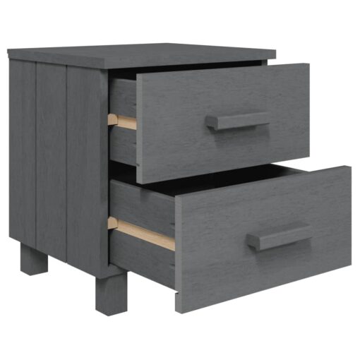 vidaXL Bedside Cabinet HAMAR Dark Grey 40x35x44.5 cm Solid Pinewood - Image 3