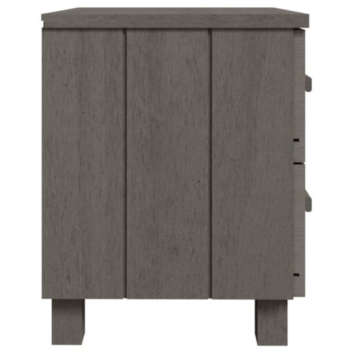 vidaXL Bedside Cabinet HAMAR Light Grey 40x35x44.5 cm Solid Pinewood - Image 2