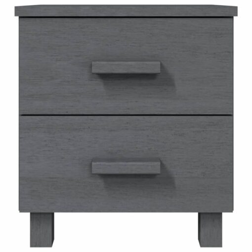 vidaXL Bedside Cabinets HAMAR 2 pcs Dark Grey 40x35x44.5 cm Solid Wood - Image 2