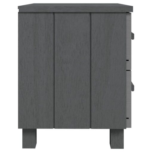 vidaXL Bedside Cabinets HAMAR 2 pcs Dark Grey 40x35x44.5 cm Solid Wood - Image 3