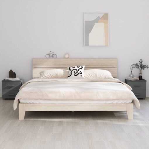 vidaXL Bedside Cabinets HAMAR 2 pcs Dark Grey 40x35x44.5 cm Solid Wood