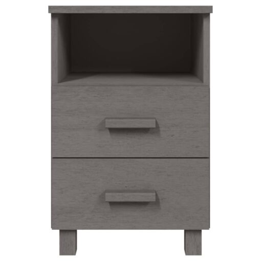 Bedside Cabinets HAMAR 2 pcs Light Grey 40x35x62 cm Solid Wood - Image 2