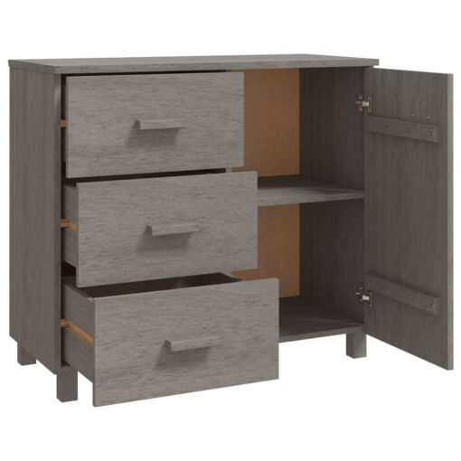 Sideboard HAMAR Light Grey 90x40x80 cm Solid Pinewood - Image 3