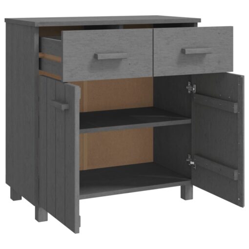 Sideboard HAMAR Dark Grey 79x40x80 cm Solid Wood Pine - Image 3