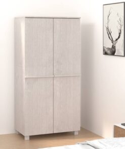 vidaXL Wardrobe HAMAR White 89x50x180 cm Solid Wood Pine