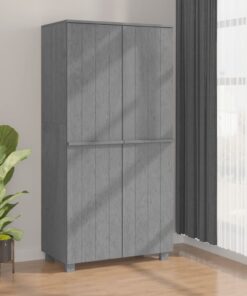 vidaXL Wardrobe HAMAR Dark Grey 89x50x180 cm Solid Wood Pine