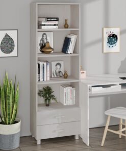 vidaXL Highboard HAMAR White 60x35x180 cm Solid Wood Pine
