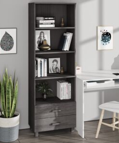 vidaXL Highboard HAMAR Light Grey 60x35x180 cm Solid Wood Pine
