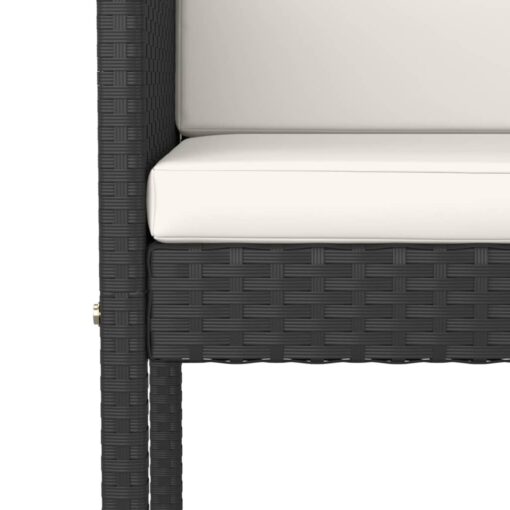  5 Piece Garden Bar Set with Cushions Poly Rattan Black - Image 3